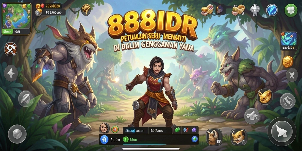Screenshot utama menampilkan gameplay petualangan yang seru di 888IDR.