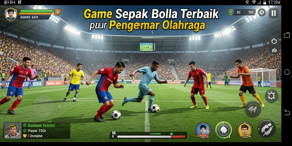 Tampilan gameplay 8HHH yang mendebarkan saat pertandingan sepak bola.