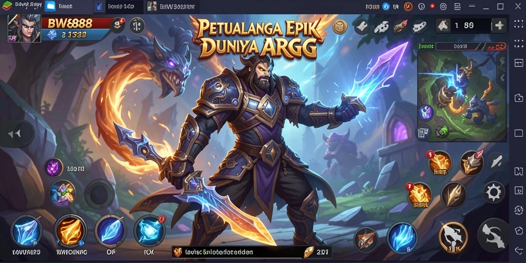 Tampilan gameplay BW888 yang menampilkan pertarungan epik di dunia ARPG.