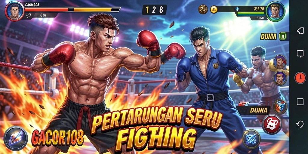 Tampilan seru dari gameplay GACOR108 dalam pertempuran yang mendebarkan.