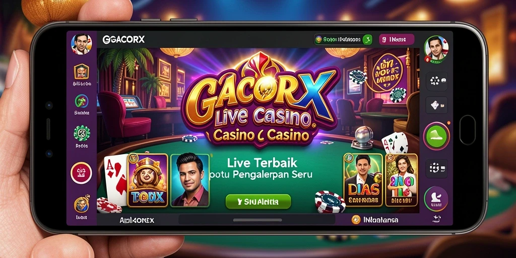 Tampilan gameplay mendebarkan dari aplikasi Live Casino GACORX.