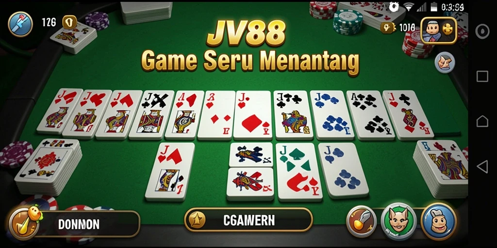 Screenshot main game Domino JV88 dengan grafis yang menarik.