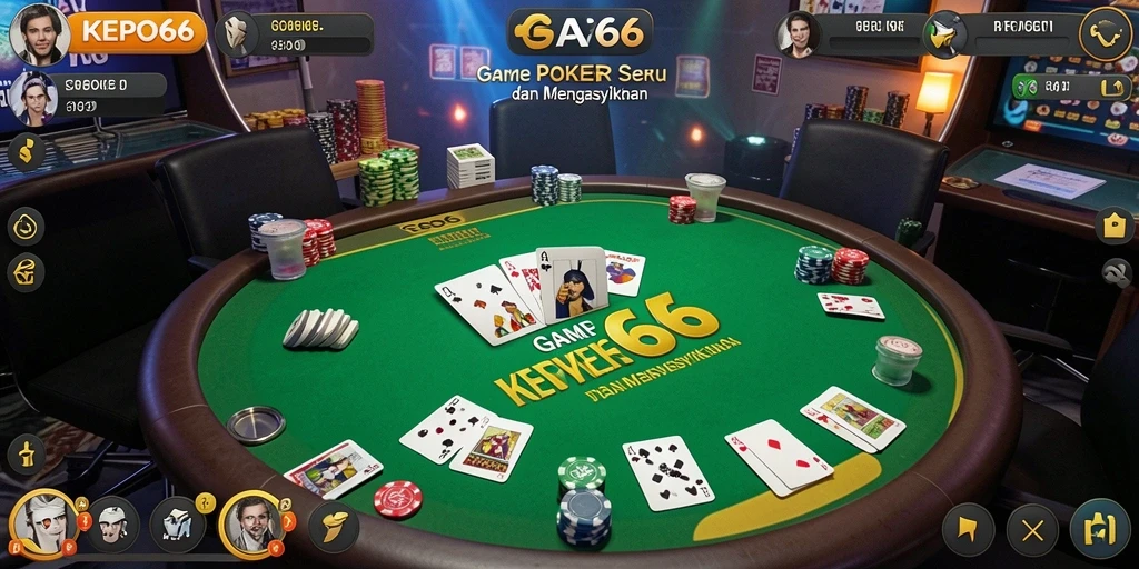 Screenshot utama KEPO66 menampilkan aksi seru dalam permainan Poker.