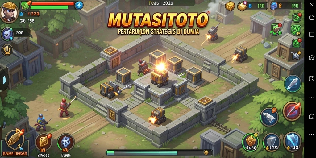 Gameplay seru di MUTASITOTO dengan menara pertahanan yang strategis.