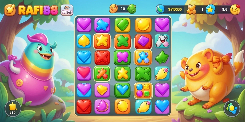 Tampilan gameplay seru dan penuh warna dari RAFI88.