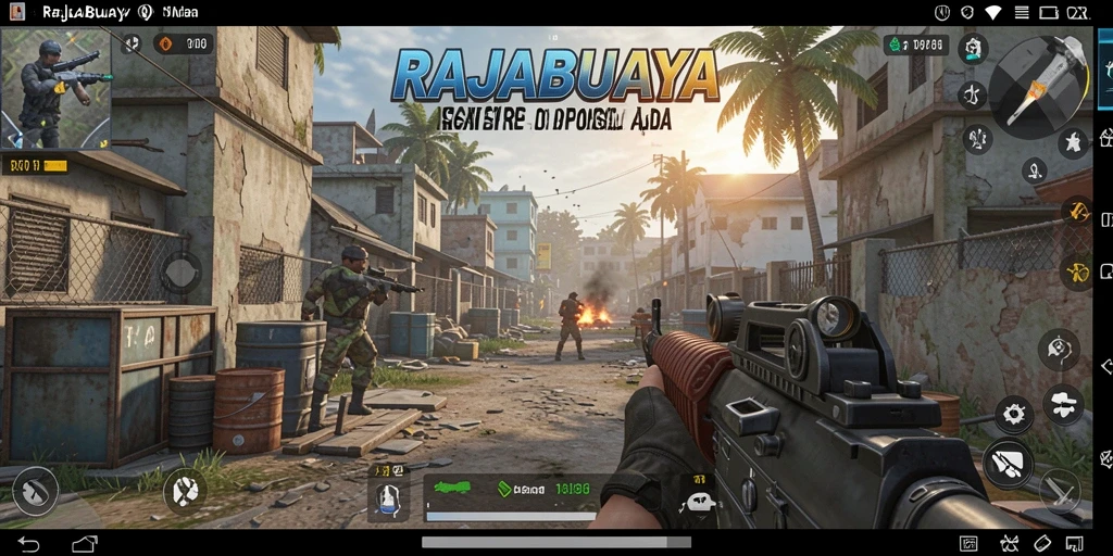 Tampilan gameplay seru di RAJABUAYA dengan aksi tembak-menembak.