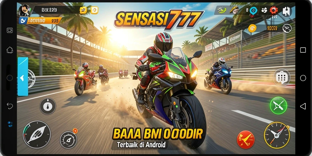 Tampilan gameplay SENSASI777 yang mendebarkan saat balapan motor.