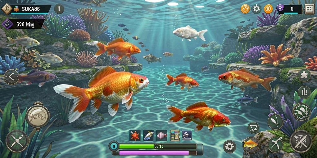 Gameplay seru menangkap ikan di SUKA86.